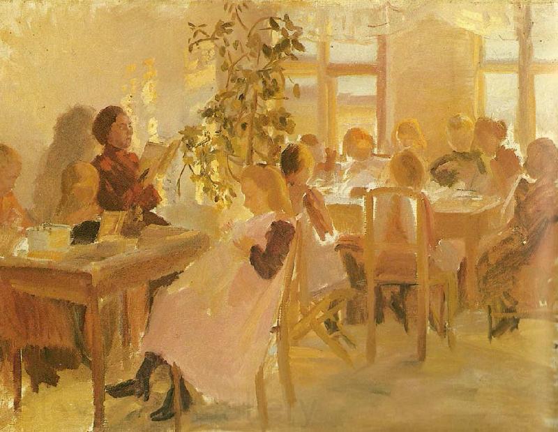 Anna Ancher en syskole i skagen Spain oil painting art